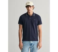 Poloshirt GANT "TIPPING SS PIQUE POLO", Herren, Gr. L, blau (evening blau), Jersey, Obermaterial: 100% Baumwolle, Shirts (42470922-L) evening blau