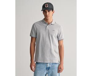 Poloshirt GANT "TIPPING SS PIQUE POLO", Herren, Gr. S, grau (grau melange), Jersey, Obermaterial: 100% Baumwolle, Shirts (52631243-S) grau melange