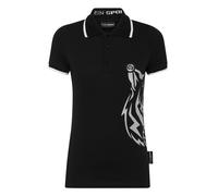Poloshirt PLEIN SPORT "Glitter", Damen, Gr. XS, schwarz (02, schwarz), Obermaterial: 100% Baumwolle, Shirts (32586566-XS) 02, schwarz