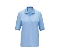 Poloshirt GOLDNER "Kurzgröße Poloshirt in hochwertiger Qualität", Damen, Gr. 22, blau (himmelblau), Obermaterial: 94% Baumwolle CO. 6% Elasthan EL., Shirts (22383362-22) himmelblau