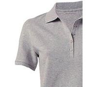 Poloshirt HEINE "Poloshirt", Damen, Gr. 38, grau (grau, melange), 90% Baumwolle, 5% Viskose, 5% Elasthan, unifarben, Shirts (46936656-38) grau, melange