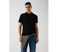 Poloshirt GUESS "ESSENTIAL", Herren, Gr. XXL, schwarz (jet schwarz a996), Jersey, Obermaterial: 95% Baumwolle, 5% Elasthan, unifarben, slim fit normal, Rundhals, abgesteppte Kante, Shirts, Slim Fit, B