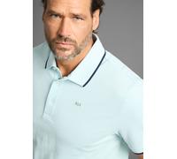 Poloshirt H.I.S, Herren, Gr. M (48/50), blau (türkis, melange), Piqué, Obermaterial: 100% Baumwolle, unifarben, regular fit, angesetztes Bündchen, Shirts, mit sportlichen Kontraststreifen & Logo-Stick