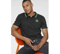 Poloshirt H.I.S, Herren, Gr. XXL (60/62), blau (marine meliert), Piqué, Obermaterial: 93% Baumwolle, 5% Elasthan, 2% Polyester, meliert, schmal, Rundhals, Shirts, kurzärmelig, schmal geschnitten, mit