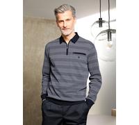 Poloshirt HAJO "Langarm-Poloshirt", Herren, Gr. 48/50, blau (marine), 62% Baumwolle, 38% Polyester, gemustert, mehrfarbig, Shirts (76387052-48) marine