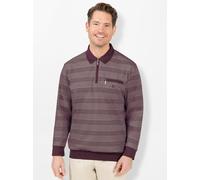 Poloshirt HAJO "Langarm-Poloshirt", Herren, Gr. 48/50, rot (dunkelrot), 62% Baumwolle, 38% Polyester, gemustert, mehrfarbig, Shirts (98582464-48) dunkelrot