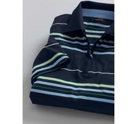 Poloshirt HAJO "Poloshirt", Herren, Gr. 48/50, blau (marine), 62% Baumwolle, 38% Polyester, gemustert, gestreift, ohne Ausschnitt, Shirts (248238-48) marine