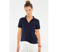 Poloshirt HEINE "Poloshirt", Damen, Gr. 46, blau (marine), 95% Baumwolle, 5% Elasthan, unifarben, Shirts (33473712-46) marine