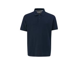 Poloshirt, Herren, Gr. 4XL, blau, Piqué, Obermaterial: 100% Baumwolle, S.OLIVER MEN BIG SIZES, unifarben, normal hüftbedeckend, Rundhals, Bündchen, Shirts, Kurzarm-Polo aus Baumwolle - Große Größen (8
