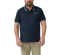 Poloshirt, Herren, Gr. 4XL, navy, Jersey, Obermaterial: 95% Baumwolle, 5% Elasthan, S.OLIVER MEN BIG SIZES, unifarben, regular fit normal, ohne Ausschnitt, kontrastfarben, Shirts Poloshirt, mit Logo P