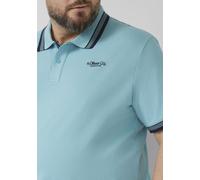 Poloshirt, Damen, Gr. 5XL, petrol, Jersey, Obermaterial: 95% Baumwolle, 5% Elasthan, S.OLIVER MEN BIG SIZES, unifarben, regular fit normal, ohne Ausschnitt, kontrastfarben, Shirts, mit Logo Print (587
