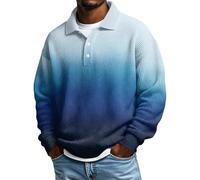 poloshirt herren,herren poloshirt kurzarm, Langarmhemden, Button-Down-Kragen, lässiges, lockeres Schnittmuster, mittelschweres, strukturiertes Strickoberteil Holzfäller Hemd (Light Blue, L)