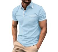 Poloshirt Herren Kurzarm Baumwolle Sommer Polo Shirt Lässige Polohemd Polo Tshirt Atmungsaktiv T Shirt T-Shirt Mit Knopfleiste Sport Golf Poloshirt Basic Poloshirts Für Herren Männer