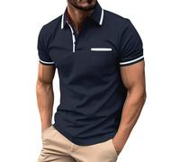 Poloshirt Herren Kurzarm Baumwolle Sommer Polo Shirt Lässige Polohemd Polo Tshirt Atmungsaktiv T Shirt T-Shirt Mit Knopfleiste Sport Golf Poloshirt Basic Poloshirts Für Herren Männer