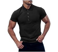 Poloshirt Herren Kurzarm Baumwolle,Stretch Slim Fit Muskelshirts,Atmungsaktives Golf Sportshirt,Polo Tshirt Männer Polohemd Einfarbig Freizeitshirt Sommer Casual Sportshirt Fitnessshirt Laufshirt