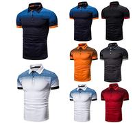 Poloshirt Herren Kurzarm Slim Fit Polohemd Männer Bluse Hemd Freizeit Kragen T-Shirt Mode Polo-Shirt mit Knopfleiste Herren Sommer Basic Polo Shirt für Golf