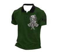 Poloshirt Herren Kurzarm Sommer Polo Shirt Baumwolle Lässige Polohemd Wikinger Polo Tshirt Atmungsaktiv T Shirt T-Shirt Mit Knopfleiste Sport Golf Poloshirt Basic Poloshirts Für Herren Männer