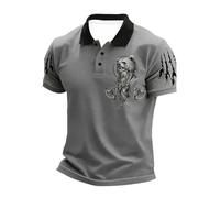 Poloshirt Herren Kurzarm Sommer Polo Shirt Baumwolle Lässige Polohemd Wikinger Polo Tshirt Atmungsaktiv T Shirt T-Shirt Mit Knopfleiste Sport Golf Poloshirt Basic Poloshirts Für Herren Männer