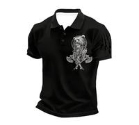 Poloshirt Herren Kurzarm Sommer Polo Shirt Baumwolle Lässige Polohemd Wikinger Polo Tshirt Atmungsaktiv T Shirt T-Shirt Mit Knopfleiste Sport Golf Poloshirt Basic Poloshirts Für Herren Männer