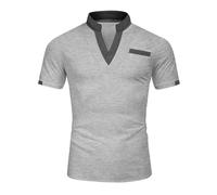 Poloshirt Herren Kurzarm Sommer Tennis Golf Polo Shirt mit Knöpfen Colour Block Kragen Shirt Polohemd Casual Pullover Männer Business T Shirts Regular Fit Hemd Einfarbige