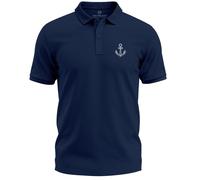 Poloshirt Herren mit Grafik Print - Kurzarm Polo Sommer Maritimes Anker Design Modern Fit Fashion - Anker Polygon navy 4XL