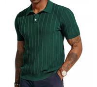 Poloshirt Herren Urban Klassisch Business Kurzarm Leichte Komfortabel Atmungsaktiv Shirt Mode Sport Casual T-Shirt L-Dark Green XL
