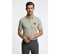 Poloshirt HUGO "Dereso", Herren, Gr. L, beige (light, pastel grün337), Jersey, Obermaterial: 100% Baumwolle, unifarben, slim fit normal, Rundhals, Bündchen, Shirts, Slim Fit, Kurzarm, HUGO Weblabel (4