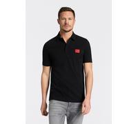 HUGO Herren Polo-Shirt - DERESO222, Pique, 1/2-Arm, Knopfleiste, Logo, Baumwolle, schwarz, 2XL Schwarz