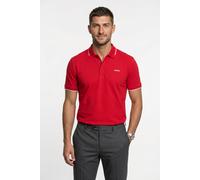 Poloshirt HUGO "Dinoso", Herren, Gr. M, open pink694, Piqué, Obermaterial: 93% Baumwolle, 7% Elasthan, unifarben, slim fit normal, Rundhals, Bündchen, Shirts, Kragen mit kontrastfarbigem Streifen, Sli