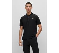 Poloshirt HUGO "Donos", Damen, Gr. M, schwarz002, Piqué, Obermaterial: 100% Baumwolle, unifarben, regular fit normal, Rundhals, Bündchen, Shirts, Regular Fit, Baumwoll-Piqué (62936447-M) schwarz002