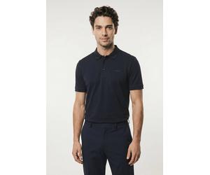 Poloshirt HUGO "Donos", Herren, Gr. XL, schwarz (dunkelblau408), Piqué, Obermaterial: 100% Baumwolle, unifarben, regular fit normal, Rundhals, Bündchen, Shirts, Regular Fit, Baumwoll-Piqué (17952809-X