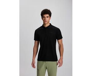 Poloshirt ICEPEAK "H POLOSHIRT BELLMONT", Herren, Gr. 3XL, schwarz, Obermaterial: 100% Polyester, Bündchen, Shirts, Kurzarm-Ausführung, mit Polokragen und Knopfleiste, unifarben (65782502-XXXL) schwar