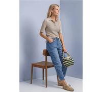 Poloshirt im Strick-Look mit Rippstruktur