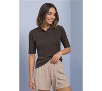 Poloshirt im Strick-Look mit Rippstruktur