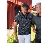 Poloshirt in floralem Alloverjacquard und stay fresh-Qualität