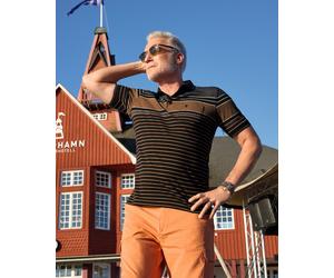 Poloshirt in Pikee und Streifenmix in stay fresh-Qualität