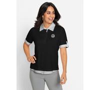 Poloshirt INSPIRATIONEN "Poloshirt", Damen, Gr. 40, schwarz, 100% Baumwolle, unifarben, ohne Ausschnitt, Shirts (72167647-40) schwarz