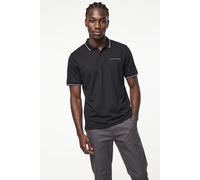 Poloshirt JACK & JONES "JCOFUSION PIQUE MESH COLLAR POLO SS", Herren, Gr. S, schwarz, Jersey, Obermaterial: 52% Baumwolle, 44% Polyester, 4% Elasthan, unifarben, regular fit normal, ohne Ausschnitt, S
