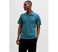 Poloshirt JACK & JONES "JJBRANDON POLO SS", Herren, Gr. S, atlantic deep, Jersey, Obermaterial: 100% Baumwolle, bedruckt, regular fit, Shirts (50708423-S) atlantic deep