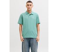 Poloshirt JACK & JONES "JJBRANDON POLO SS", Herren, Gr. S, mineral blau, Jersey, Obermaterial: 100% Baumwolle, bedruckt, regular fit, Shirts (36182705-S) mineral blau