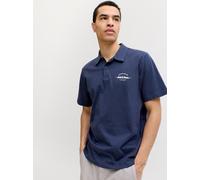 Poloshirt JACK & JONES "JJBRANDON POLO SS", Herren, Gr. S, navy blazer, Jersey, Obermaterial: 100% Baumwolle, bedruckt, regular fit, Shirts (98614150-S) navy blazer