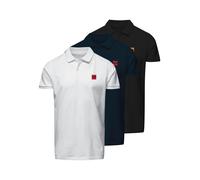 Poloshirt JACK & JONES "JJBRANDY POLO SS 3PK MP", Herren, Gr. M, weiß (schwarz pack:schwarz, skycaptain, weiß), Jersey, Obermaterial: 100% Baumwolle, unifarben, regular fit normal, Shirts Poloshirt, T