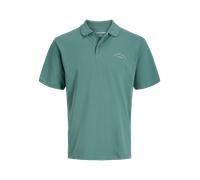 Poloshirt JACK & JONES "JJCOLLEGE LOGO POLO SS", Herren, Gr. M, mineral blau, Jersey, Obermaterial: 100% Baumwolle, unifarben, regular fit, Shirts (17682648-M) mineral blau