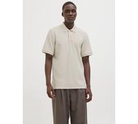 Poloshirt JACK & JONES "JJEAUSTIN POLO SS NOOS", Herren, Gr. M, moonbeam detail:classic, Jersey, Obermaterial: 58% Polyester, 40% Baumwolle, 2% Elasthan, unifarben, regular fit normal, ohne Ausschnitt