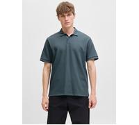 Poloshirt JACK & JONES "JJEAUSTIN POLO SS NOOS", Herren, Gr. M, stormy weather detail:classic, Jersey, Obermaterial: 58% Polyester, 40% Baumwolle, 2% Elasthan, unifarben, regular fit normal, ohne Auss