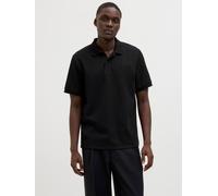 Poloshirt JACK & JONES "JJEAUSTIN POLO SS NOOS", Herren, Gr. S, schwarz detail:classic, Jersey, Obermaterial: 58% Polyester, 40% Baumwolle, 2% Elasthan, unifarben, regular fit normal, ohne Ausschnitt,