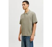 Poloshirt JACK & JONES "JJEHARRISON STRUCTURE POLO SS LN", Herren, Gr. M, vetiver, Jersey, Obermaterial: 100% Baumwolle, unifarben, Shirts, mit Polokragen (82154458-M) vetiver