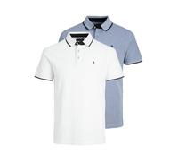 Jack & Jones Kurzarm-Poloshirt Paulos JJEPAULOS – 2er-Pack, Logostickerei, 100% Baumwolle
