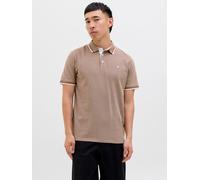 Poloshirt JACK & JONES "JJEPAULOS POLO SS NOOS", Herren, Gr. 3XL, curry detail:play, Jersey, Obermaterial: 100% Baumwolle, unifarben, slim fit taillenbedeckt, Rundhals, Shirts, mit Logo Stickerei (100