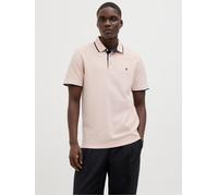 Poloshirt JACK & JONES "JJEPAULOS POLO SS NOOS", Herren, Gr. S, peach parfait detail:play, Jersey, Obermaterial: 100% Baumwolle, mehrfarbig, slim fit normal, Rundhals, Shirts Poloshirt, Baumwolle, sli